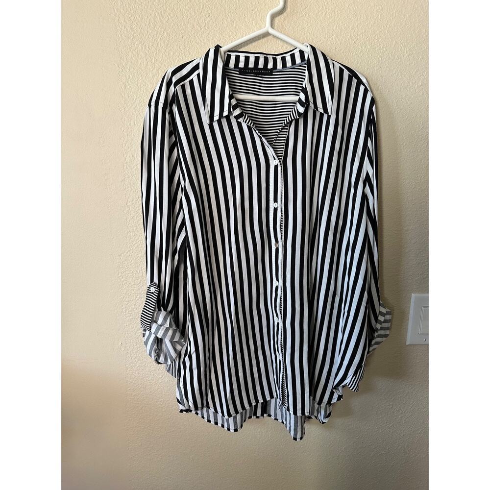 Jane+ Delancey women's blouse black& white size XL/ NWOT 1130